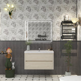 Louis 36 In. Floating Single Sink Bathroom Vanity Cabinet with Acrylic Sink Top & Soft Closing Drawers