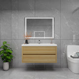 Louis 42 In. Floating Single Sink Bathroom Vanity Cabinet with Acrylic Sink Top & Soft Closing Drawers