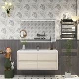 Louis 48 In. Floating Single Sink Bathroom Vanity Cabinet with Acrylic Sink Top & Soft Closing Drawers