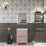 Louis 24 In. Freestanding Single Sink Bathroom Vanity Cabinet with Acrylic Sink Top & Soft Closing Drawers