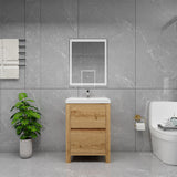 Louis 24 In. Freestanding Single Sink Bathroom Vanity Cabinet with Acrylic Sink Top & Soft Closing Drawers