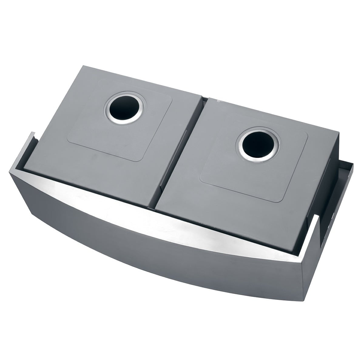 36" Apron-front Workstation Low-Divide Double Bowl 50/50 Farmhouse Kitchen Sink 16 Gauge