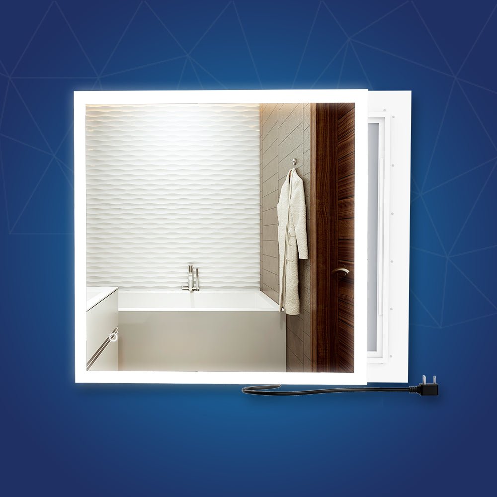 36 in. x 36 in. LED Lighted Bathroom Vanity Mirror, Anti-Fog, Touch Button, Adjustable Color Temperature & Remembrance, Wall Mounted Makeup Mirror, CRI 90+, Window Style
