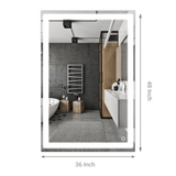 36 in. x 48 in. Vanity Mirror with Lights, Anti-Fog, CRI 90+, Makeup Mirror with Lights, Touch Switch Control, CCT Adjustable With Remembrance, LED Mirror for Bathroom, Inner Window Style