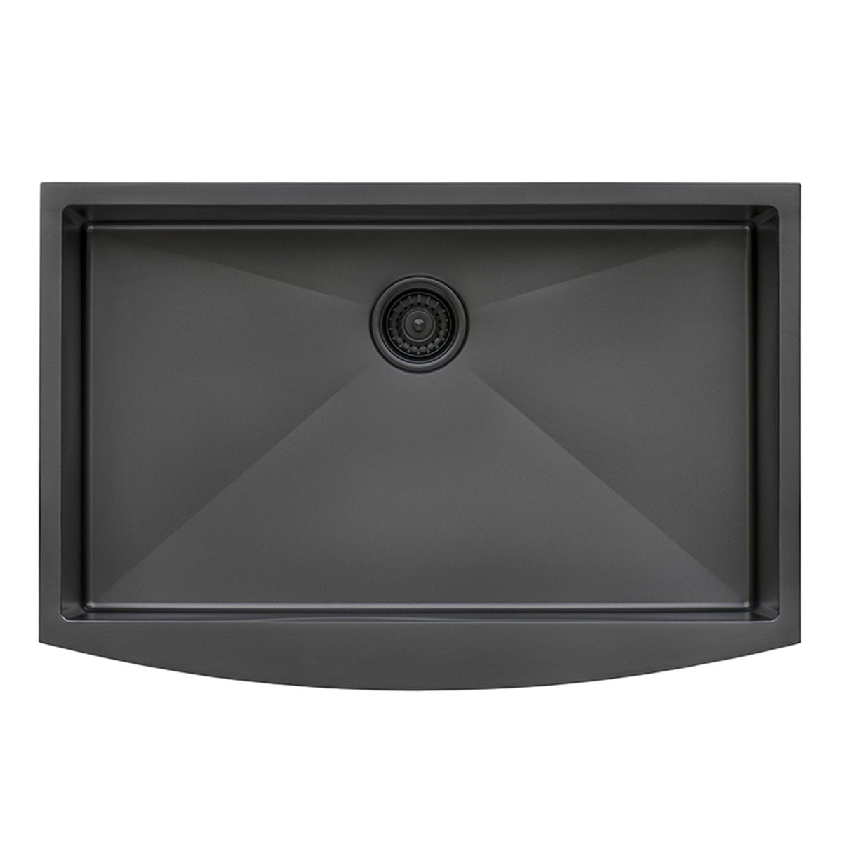 36-inch Apron-Front Farmhouse Kitchen Sink - Gunmetal Black Matte Stainless Steel Single Bowl