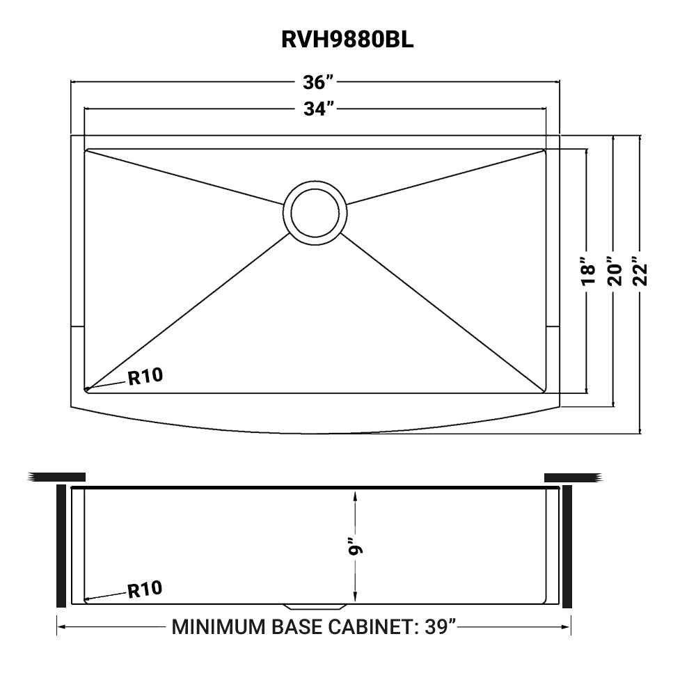 36-inch Apron-Front Farmhouse Kitchen Sink - Gunmetal Black Matte Stainless Steel Single Bowl