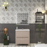 Louis 30 In. Freestanding Single Sink Bathroom Vanity Cabinet with Acrylic Sink Top & Soft Closing Drawers