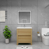 Louis 30 In. Freestanding Single Sink Bathroom Vanity Cabinet with Acrylic Sink Top & Soft Closing Drawers