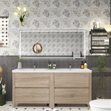 Louis 72 In. Freestanding Double Sink Bathroom Vanity Cabinet with Acrylic Sink Top & Soft Closing Drawers