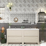 Louis 72 In. Freestanding Double Sink Bathroom Vanity Cabinet with Acrylic Sink Top & Soft Closing Drawers