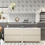 Louis 84 In. Freestanding Double Sink Bathroom Vanity Cabinet with Acrylic Sink Top & Soft Closing Drawers