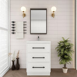Victoria 24 In. Freestanding Single Sink Bathroom Vanity with Acrylic Sink Top  & Soft Closing Drawers