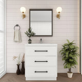 Victoria 30 In. Freestanding Single Sink Bathroom Vanity with Acrylic Sink Top  & Soft Closing Drawers