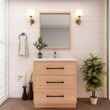 Victoria 30 In. Freestanding Single Sink Bathroom Vanity with Acrylic Sink Top  & Soft Closing Drawers