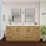 Victoria 72 In. Freestanding Double Sink Bathroom Vanity with Acrylic Sink Top & Soft Closing Doors & Drawers