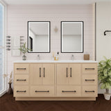 Victoria 72 In. Freestanding Double Sink Bathroom Vanity with Acrylic Sink Top & Soft Closing Doors & Drawers