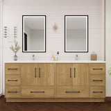 Victoria 84 In. Freestanding Double Sink Bathroom Vanity with Acrylic Sink Top & Soft Closing Doors & Drawers
