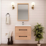 Victoria 24 In. Floating Single Sink Bathroom Vanity with Acrylic Sink Top  & Soft Closing Drawers