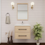 Victoria 24 In. Floating Single Sink Bathroom Vanity with Acrylic Sink Top  & Soft Closing Drawers