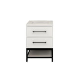 Victoria 24 In. Freestanding Single Sink Bathroom Vanity with Acrylic Sink Top, Soft Closing Drawers & Open Shelf Storage