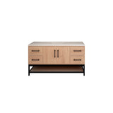 Victoria 60 In. Freestanding Single Sink Bathroom Vanity with Acrylic Sink Top, Open Shelf Storage & Soft Closing Doors & Drawers
