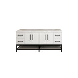 Victoria 72 In. Freestanding Double Sink Bathroom Vanity with Acrylic Sink Top, Open Shelf Storage & Soft Closing Doors & Drawers