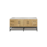 Victoria 72 In. Freestanding Double Sink Bathroom Vanity with Acrylic Sink Top, Open Shelf Storage & Soft Closing Doors & Drawers