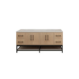 Victoria 72 In. Freestanding Double Sink Bathroom Vanity with Acrylic Sink Top, Open Shelf Storage & Soft Closing Doors & Drawers