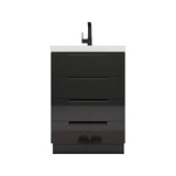 Carla 24 In. Freestanding Single Sink Bathroom Vanity with Acrylic Top