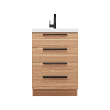 Carla 24 In. Freestanding Single Sink Bathroom Vanity with Acrylic Top