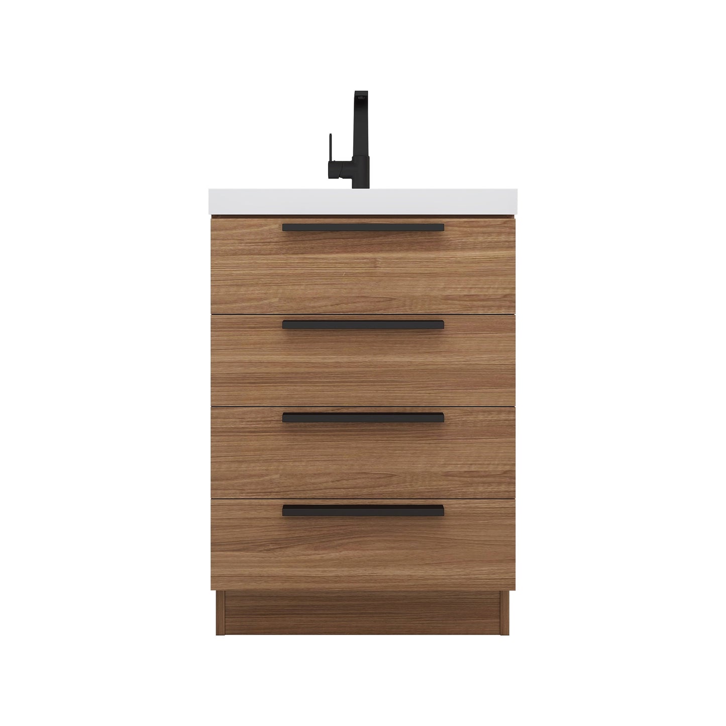 Carla 24 In. Freestanding Single Sink Bathroom Vanity with Acrylic Top