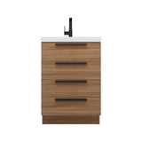 Carla 24 In. Freestanding Single Sink Bathroom Vanity with Acrylic Top