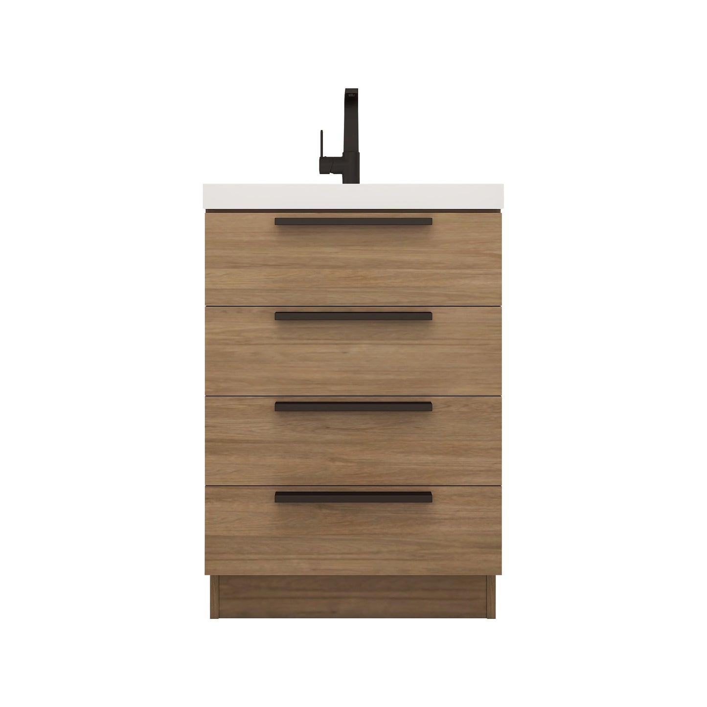 Carla 24 In. Freestanding Single Sink Bathroom Vanity with Acrylic Top