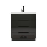 Carla 30 In. Freestanding Single Sink Bathroom Vanity with Acrylic Top
