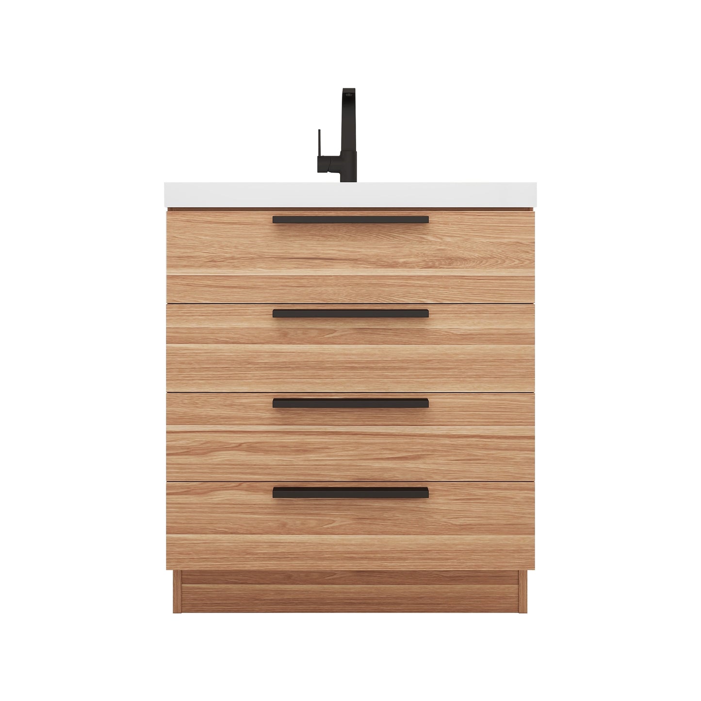 Carla 30 In. Freestanding Single Sink Bathroom Vanity with Acrylic Top