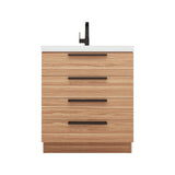 Carla 30 In. Freestanding Single Sink Bathroom Vanity with Acrylic Top