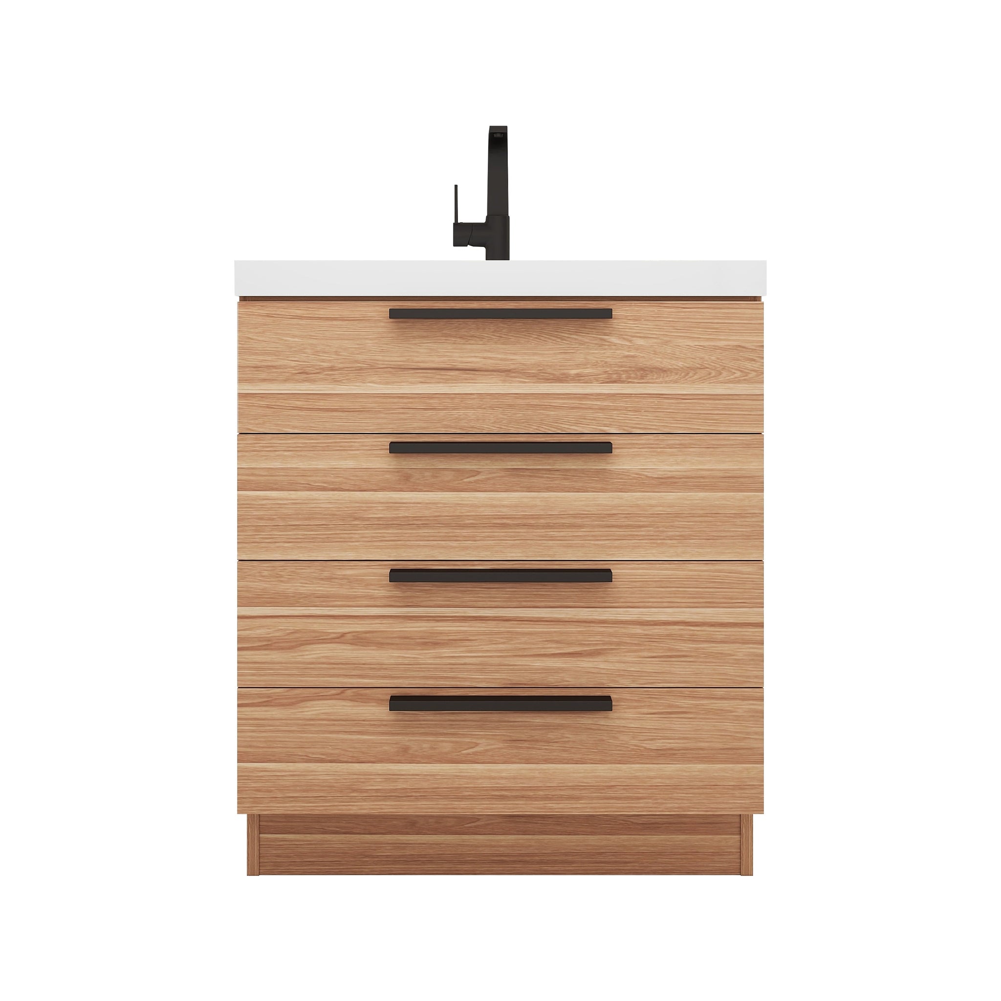 Carla 30 In. Freestanding Single Sink Bathroom Vanity with Acrylic Top