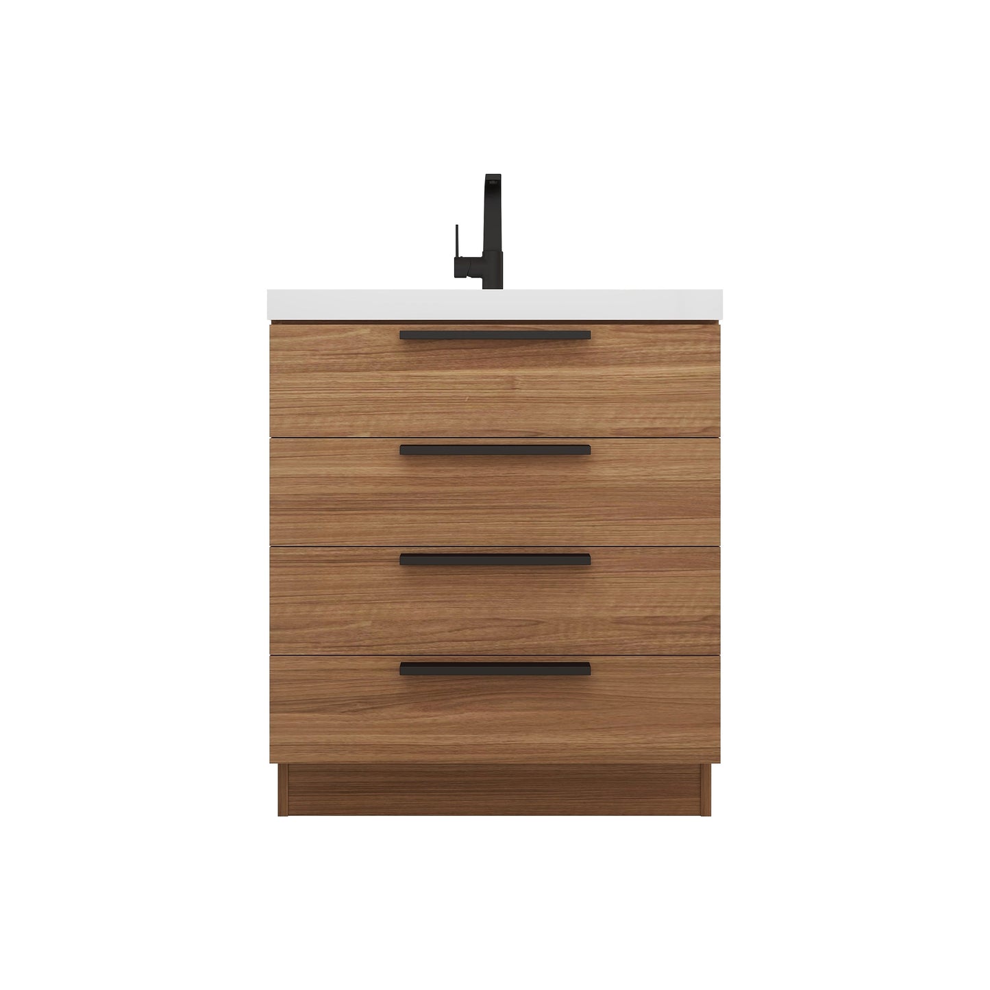 Carla 30 In. Freestanding Single Sink Bathroom Vanity with Acrylic Top
