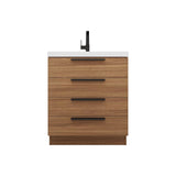 Carla 30 In. Freestanding Single Sink Bathroom Vanity with Acrylic Top