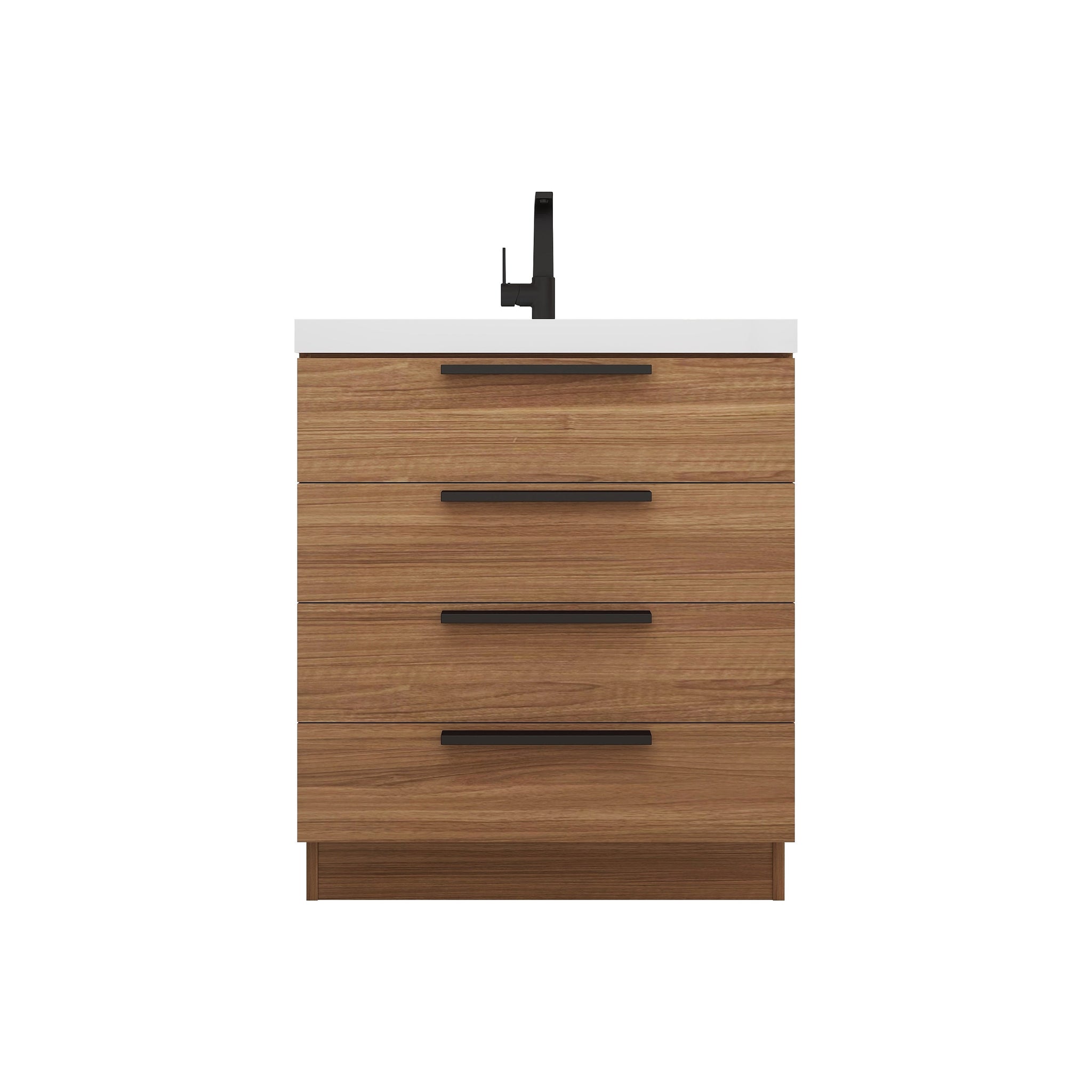 Carla 30 In. Freestanding Single Sink Bathroom Vanity with Acrylic Top