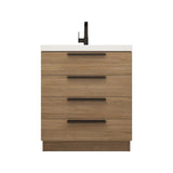 Carla 30 In. Freestanding Single Sink Bathroom Vanity with Acrylic Top