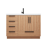 Carla 48 In. Freestanding Single Sink Bathroom Vanity with Acrylic Top