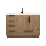 Carla 48 In. Freestanding Single Sink Bathroom Vanity with Acrylic Top