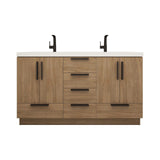 Carla 60 In. Freestanding Double Sink Bathroom Vanity with Acrylic Top