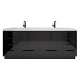 Carla 84 In. Freestanding Double Sink Bathroom Vanity with Acrylic Top