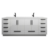 Carla 84 In. Freestanding Double Sink Bathroom Vanity with Acrylic Top
