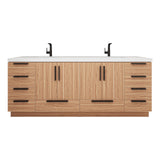 Carla 84 In. Freestanding Double Sink Bathroom Vanity with Acrylic Top