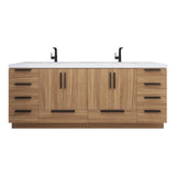 Carla 84 In. Freestanding Double Sink Bathroom Vanity with Acrylic Top