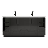 Carla 72 In. Freestanding Double Sink Bathroom Vanity with Acrylic Top