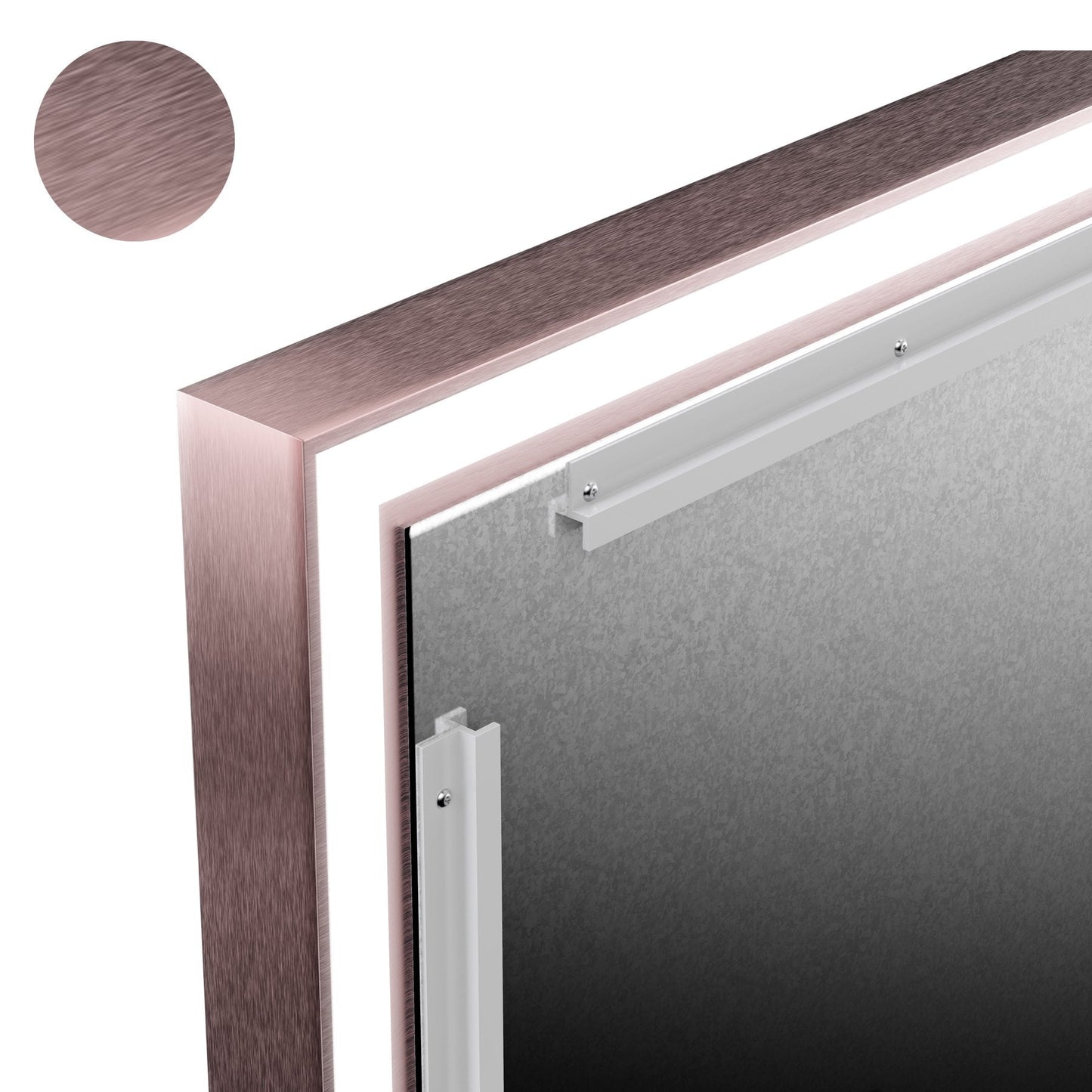 Frontlit/Backlit LED Lighted Bathroom Vanity Mirror with Frame, Anti-Fog, Touch Button, CRI 90+, Adjustable CCT & Memory, Magnum Style